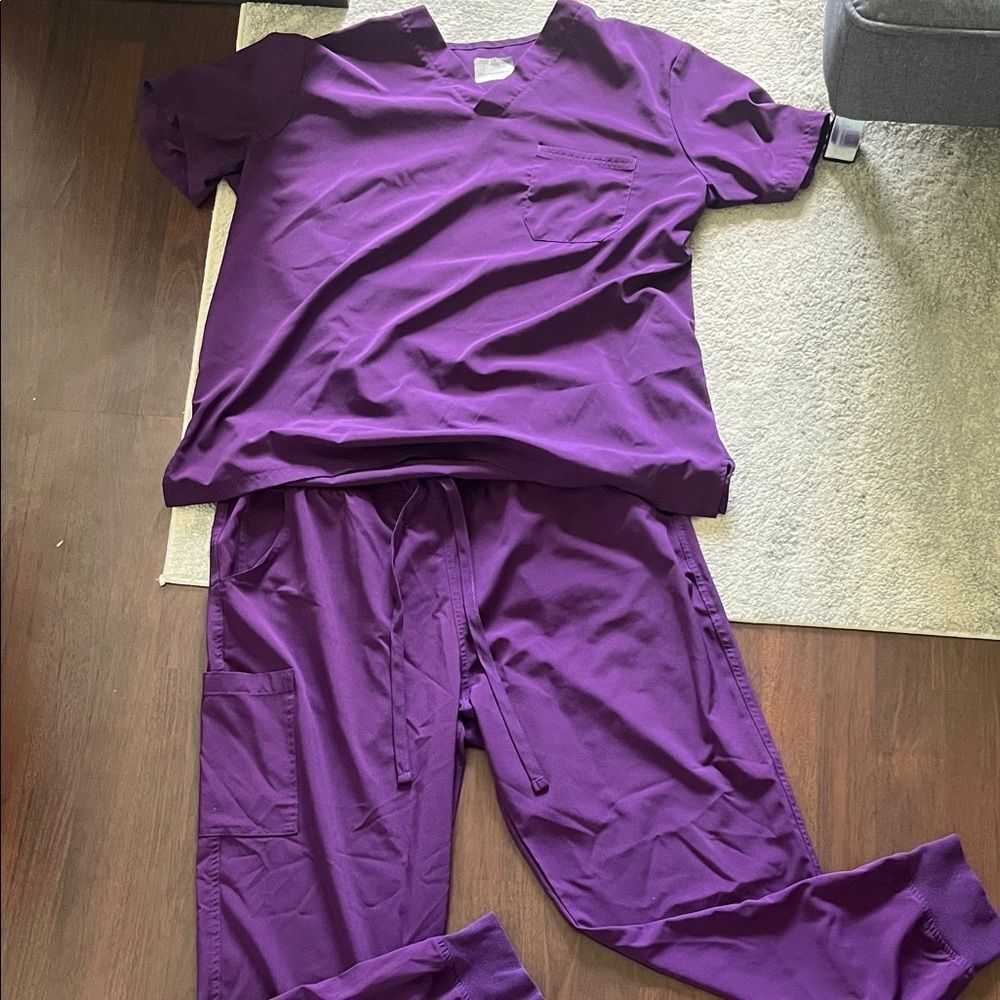 Purple scrubs